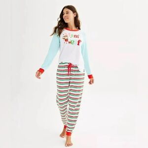 CUDDLE DUDS “Mama Elf” Pajama Set Size Adult Small